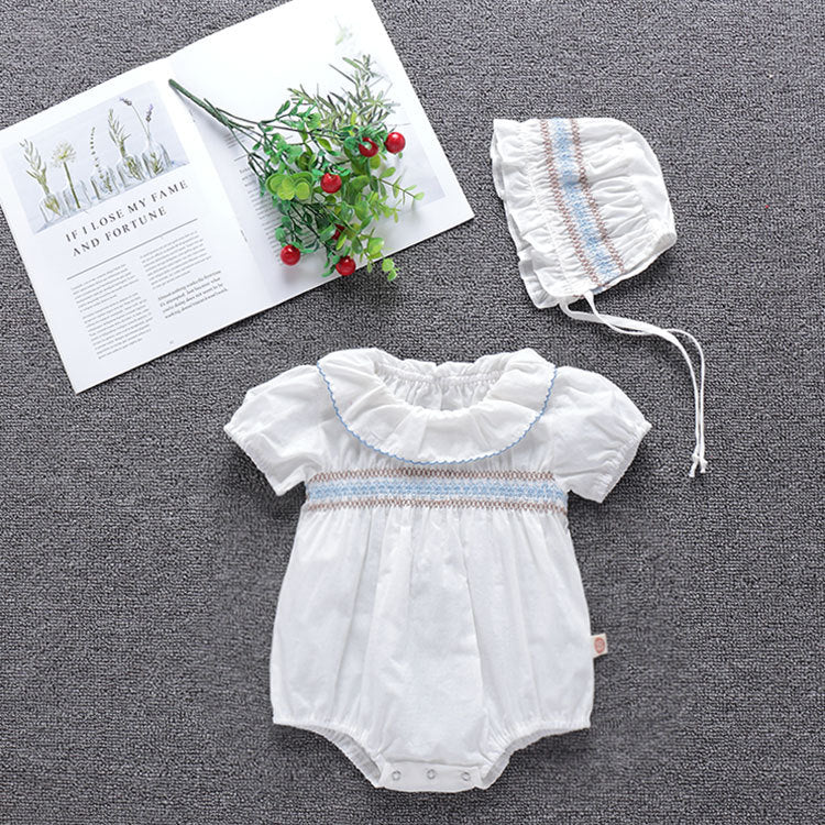 Two-Piece Baby Lotus Leaf Collar And bonnet