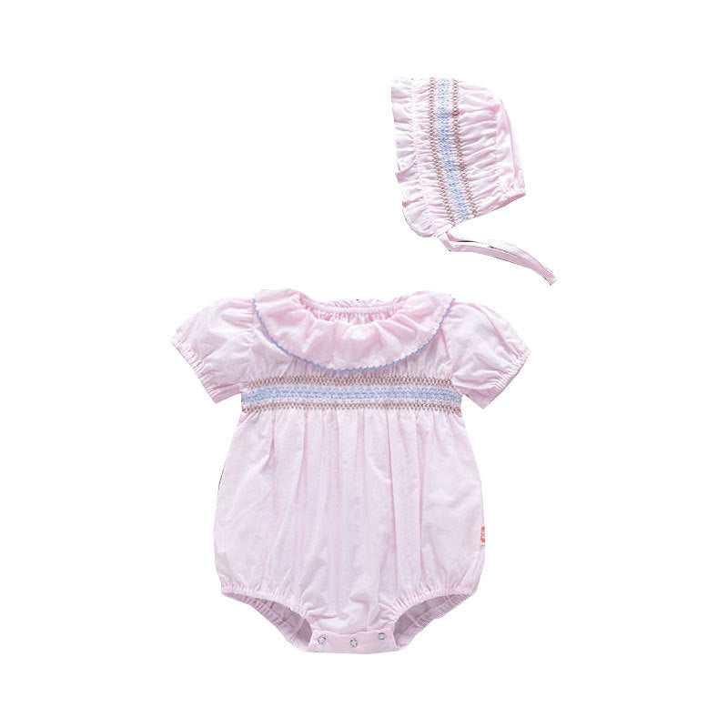 Two-Piece Baby Lotus Leaf Collar And bonnet