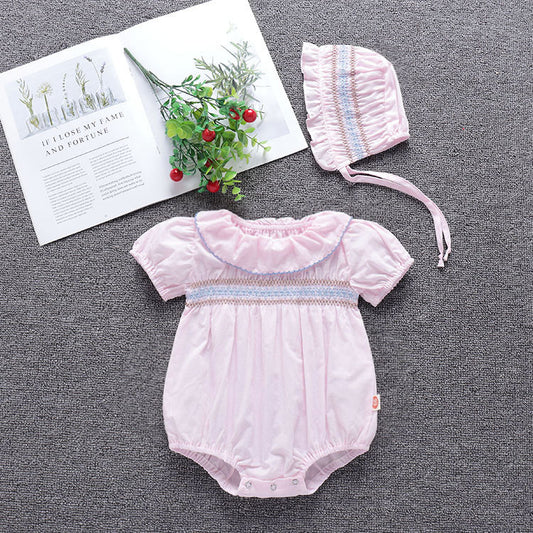 Two-Piece Baby Lotus Leaf Collar And bonnet