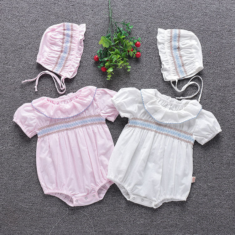 Two-Piece Baby Lotus Leaf Collar And bonnet