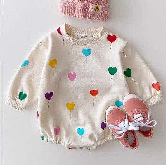 Baby long sleeve heart bubble