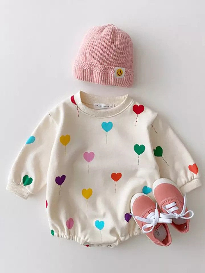 Baby long sleeve heart bubble